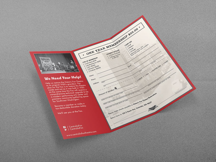 Centralia Fox Theatre Brochure Inside