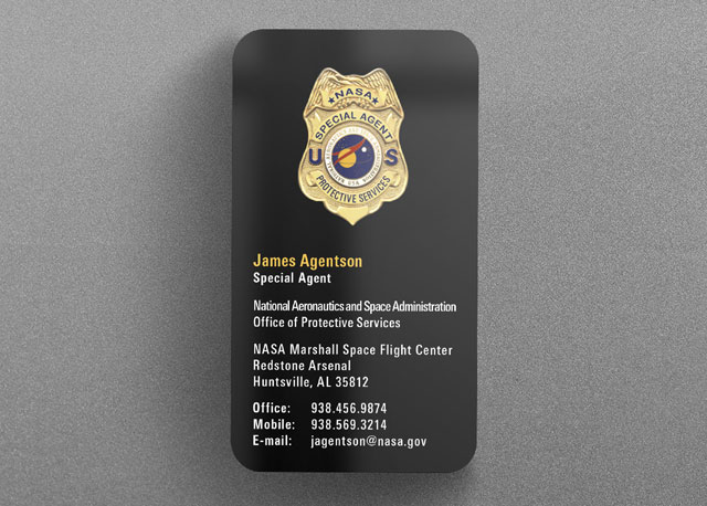National Aeronotics Space Administration OPS Business Card nasa federal law enforcement business card
