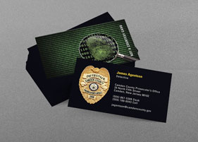 Camden County Prosecutor's Office, NJ Business Card Detective Business Card